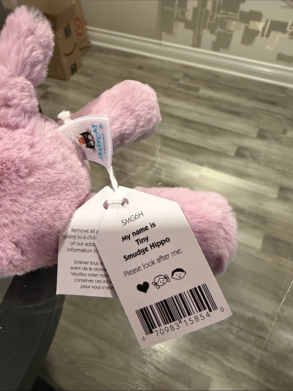 Jellycat tiny smudge hippo - Picture 3 of 3